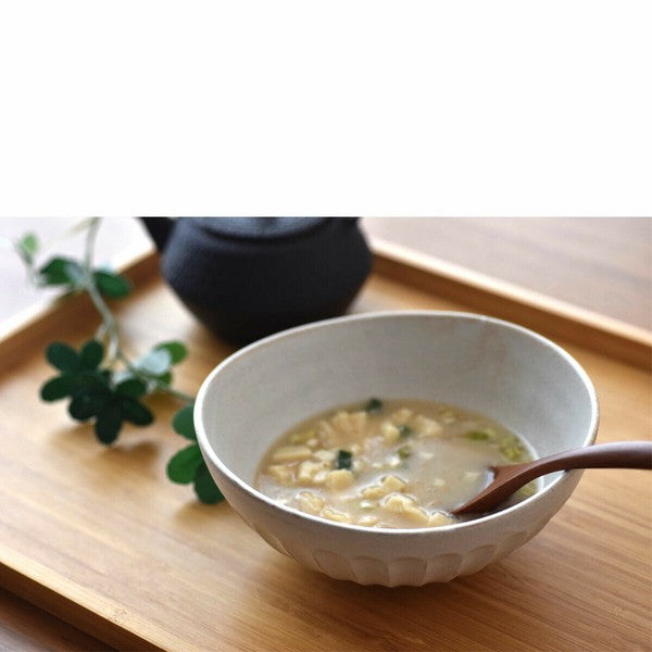 日本製 美濃燒 白釉直紋造型碗 | 拉麵碗 湯碗 不規則圓碗