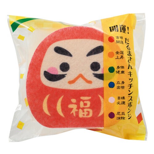 日本 開運達摩造型清潔海綿 | 廚房海綿 造型菜瓜布