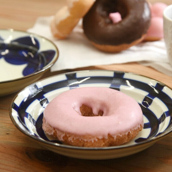 日本製 波佐見燒 natural69 焦吳須手繪圓盤 | 餐盤 甜點盤 菜盤