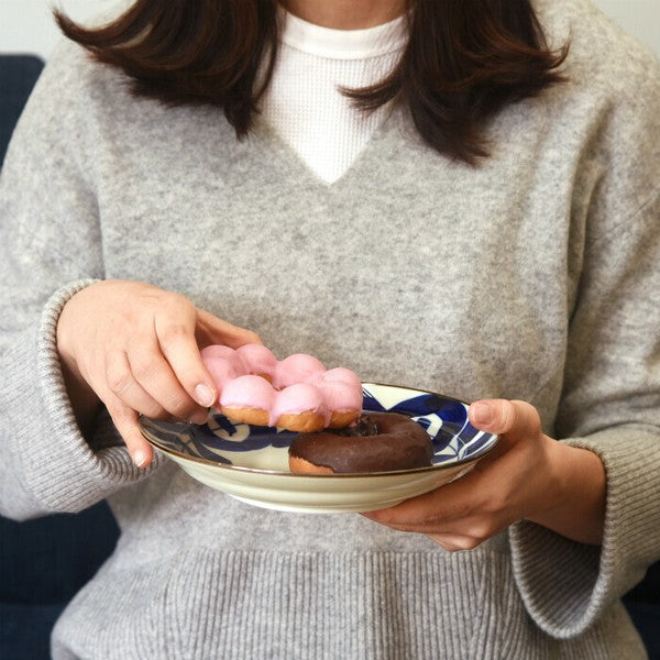 日本製 波佐見燒 natural69 焦吳須手繪圓盤 | 餐盤 甜點盤 菜盤