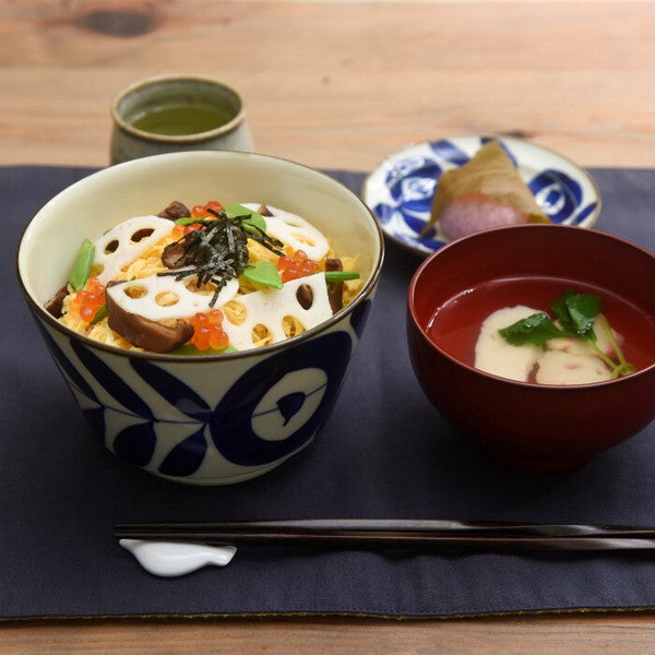 日本製 natural69 波佐見燒 焦吳須丼碗 | 陶瓷碗 大碗 深碗 丼飯碗 烏龍麵碗 碗公 高台碗