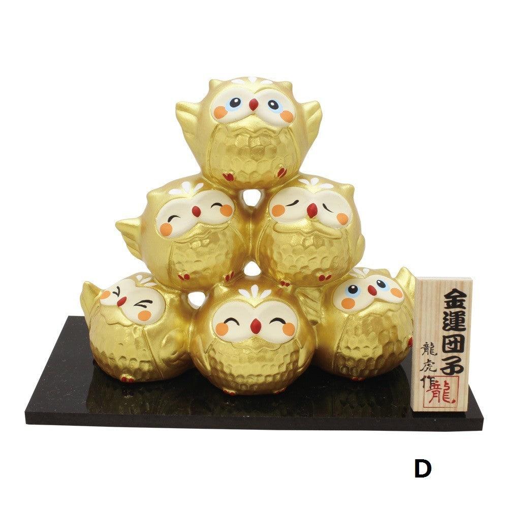 龍虎堂 幸福團子擺飾│金運版 招財貓 達摩 貓頭鷹 青蛙
