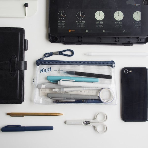 日本 RAYMAY 藤井 Kept 透明網格鉛筆袋 | 收納袋 透明筆袋 化妝包