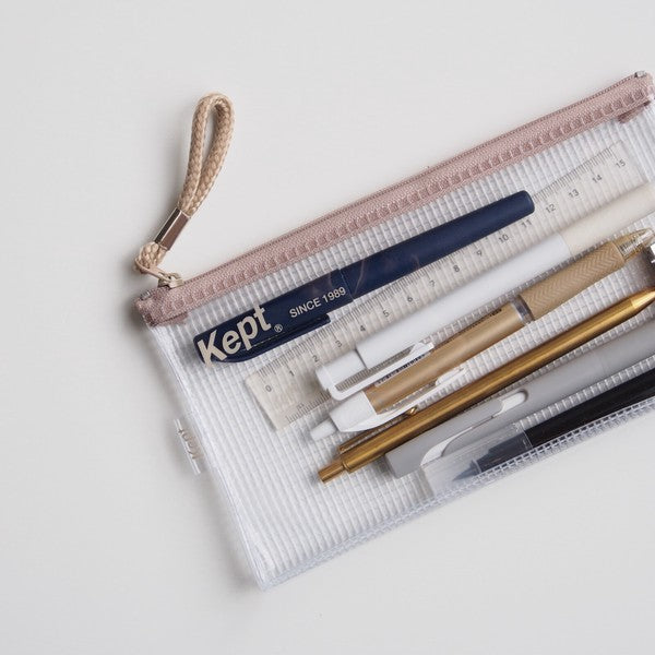 日本 RAYMAY 藤井 Kept 透明網格鉛筆袋 | 收納袋 透明筆袋 化妝包