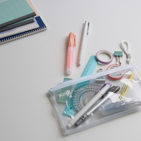 日本 RAYMAY 藤井 Kept 透明網格鉛筆袋 | 收納袋 透明筆袋 化妝包