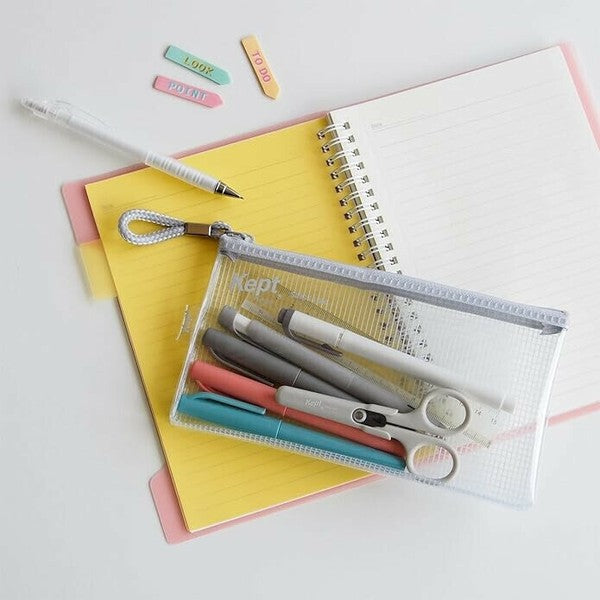 日本 RAYMAY 藤井 Kept 透明網格鉛筆袋 | 收納袋 透明筆袋 化妝包