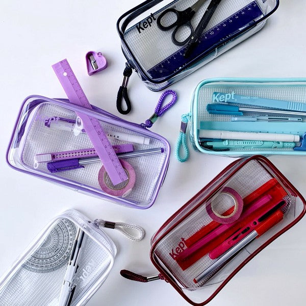 日本 RAYMAY 藤井 Kept 透明網格化妝包 | 收納袋 文具收納 小物收納 萬用袋