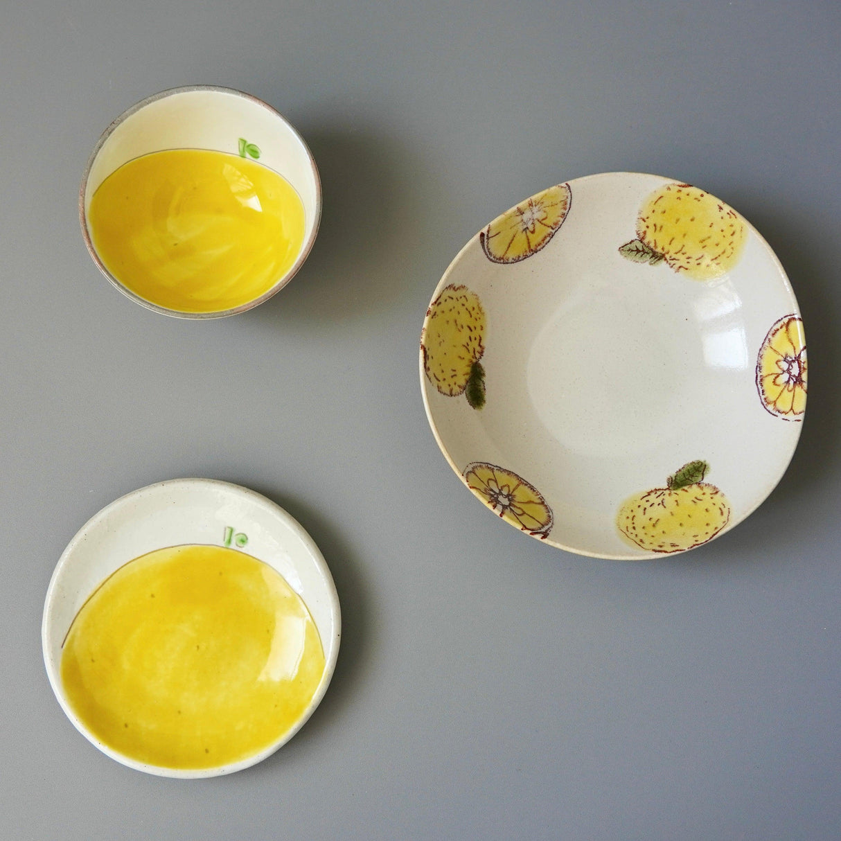日本製 手繪 柚子 餐具系列 陶瓷碗 陶瓷盤|飯碗 水果盤 甜點盤 - 富士通販