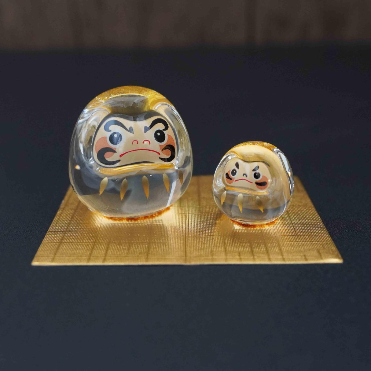 日本 金彩硝子 招福萬來 玻璃達摩組|裝飾品擺件 開店賀禮 入厝禮物