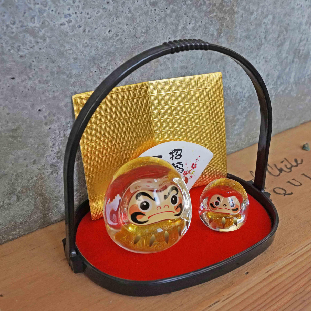 日本 金彩硝子 招福萬來 玻璃達摩組|裝飾品擺件 開店賀禮 入厝禮物