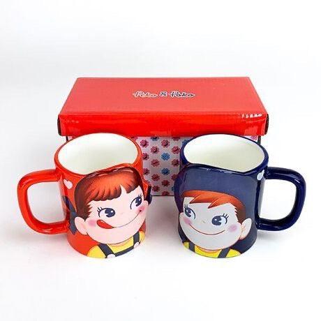 日本 史迪奇 不二家牛奶妹 湯姆貓與傑利鼠 對杯 300cc|可愛馬克杯 情侶對杯 馬克杯禮盒