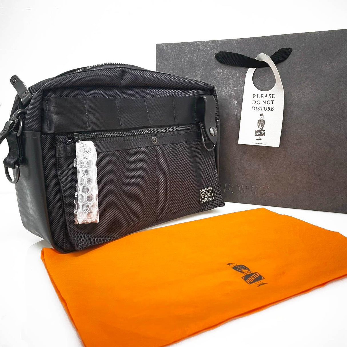 日本 Porter 黑色 Heat 斜背包 703-07970|側背包 休閒包 通勤包