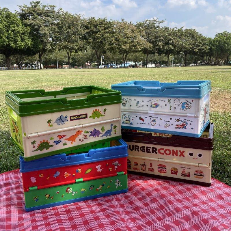日本直送 摺疊收納籃-漢堡/哆啦A夢/恐龍/玩具總動員|居家收納摺疊籃 - 富士通販