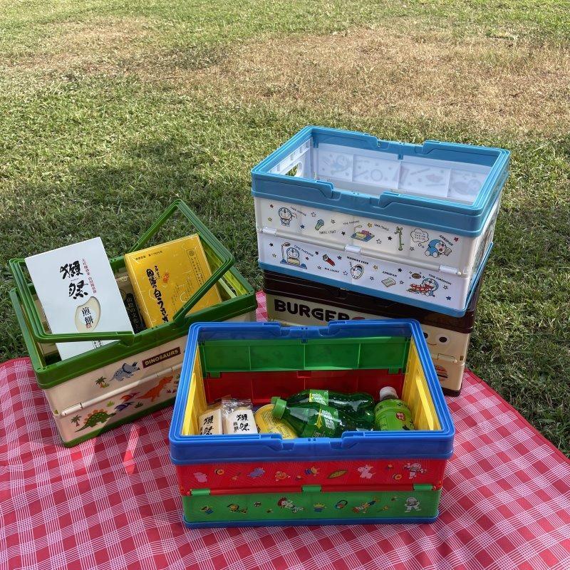 日本直送 摺疊收納籃-漢堡/哆啦A夢/恐龍/玩具總動員|居家收納摺疊籃 - 富士通販