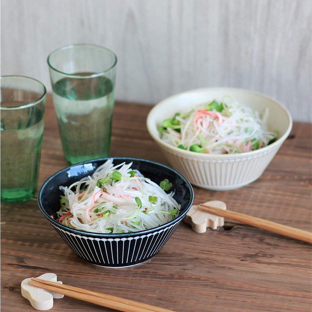 日本製 Albee 撥水十草碗(M)-藍/米/灰|陶瓷碗 飯碗 湯碗 十草碗 美濃燒 陶器 - 富士通販