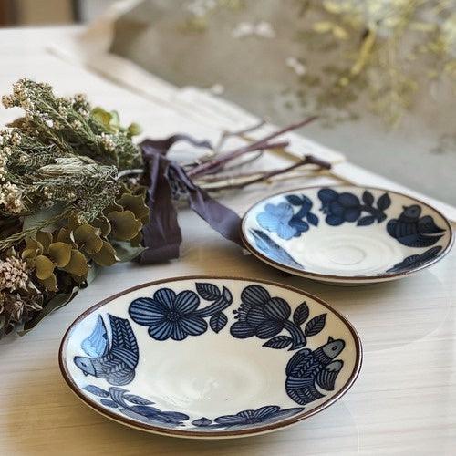 日本製 ARDEA 復古花鳥餐盤|蛋糕 甜點 點心 沙拉 - 富士通販