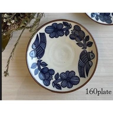 日本製 ARDEA 復古花鳥餐盤|蛋糕 甜點 點心 沙拉 - 富士通販