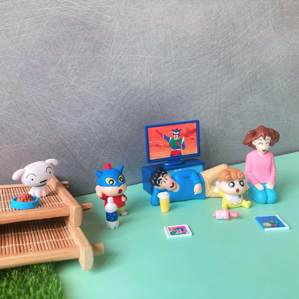 日本萬代 BANDAI 蠟筆小新野原一家團聚公仔|蠟筆小新 美冴 小白 廣志 小葵 扭蛋 - 富士通販