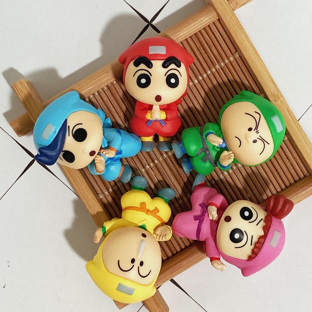 日本萬代 BANDAI 蠟筆小新扭蛋 幽靈忍者珍風傳排隊公仔|蠟筆小新、妮妮、正男、風間、阿呆 - 富士通販