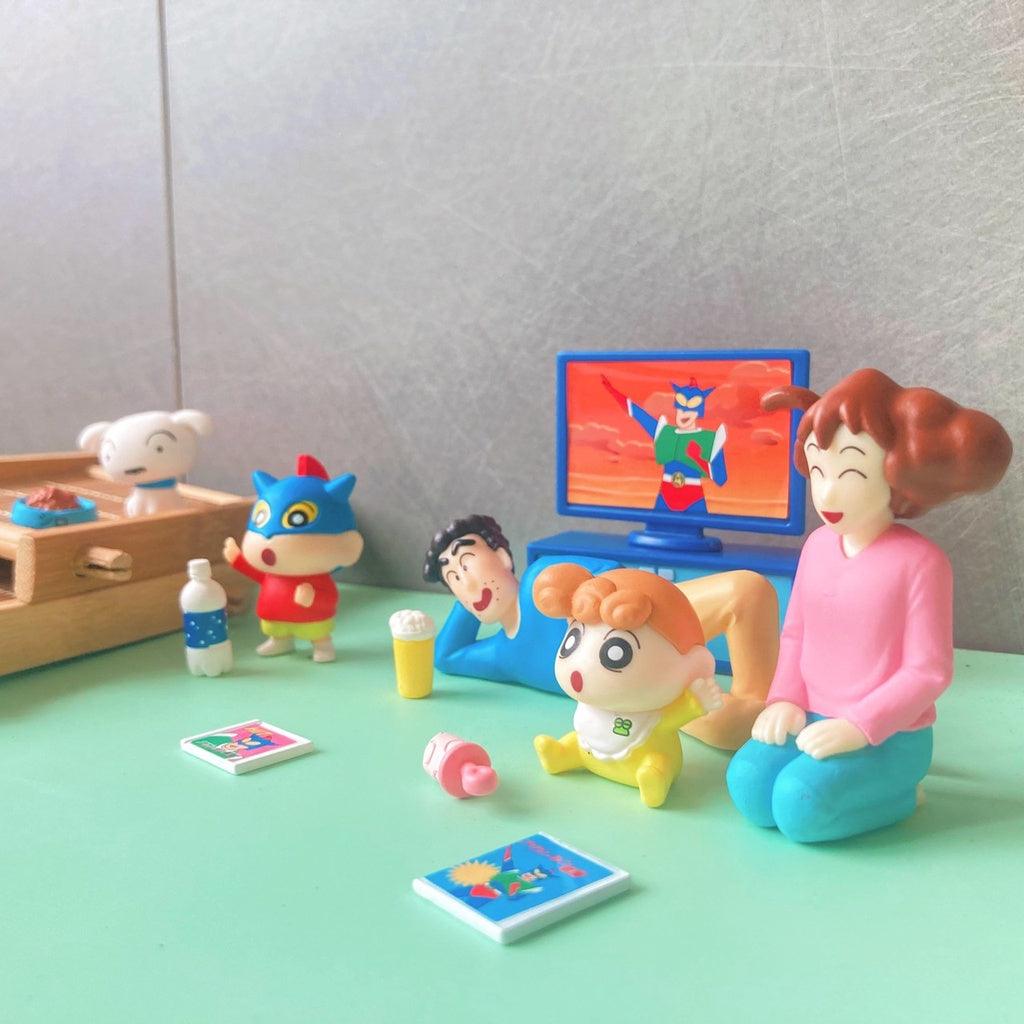 日本萬代 BANDAI 蠟筆小新野原一家團聚公仔|蠟筆小新 美冴 小白 廣志 小葵 扭蛋 - 富士通販