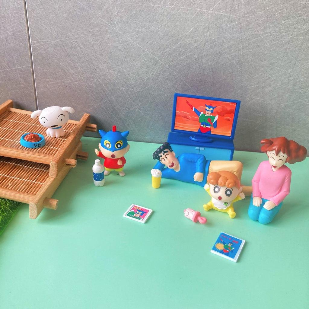 日本萬代 BANDAI 蠟筆小新野原一家團聚公仔|蠟筆小新 美冴 小白 廣志 小葵 扭蛋 - 富士通販