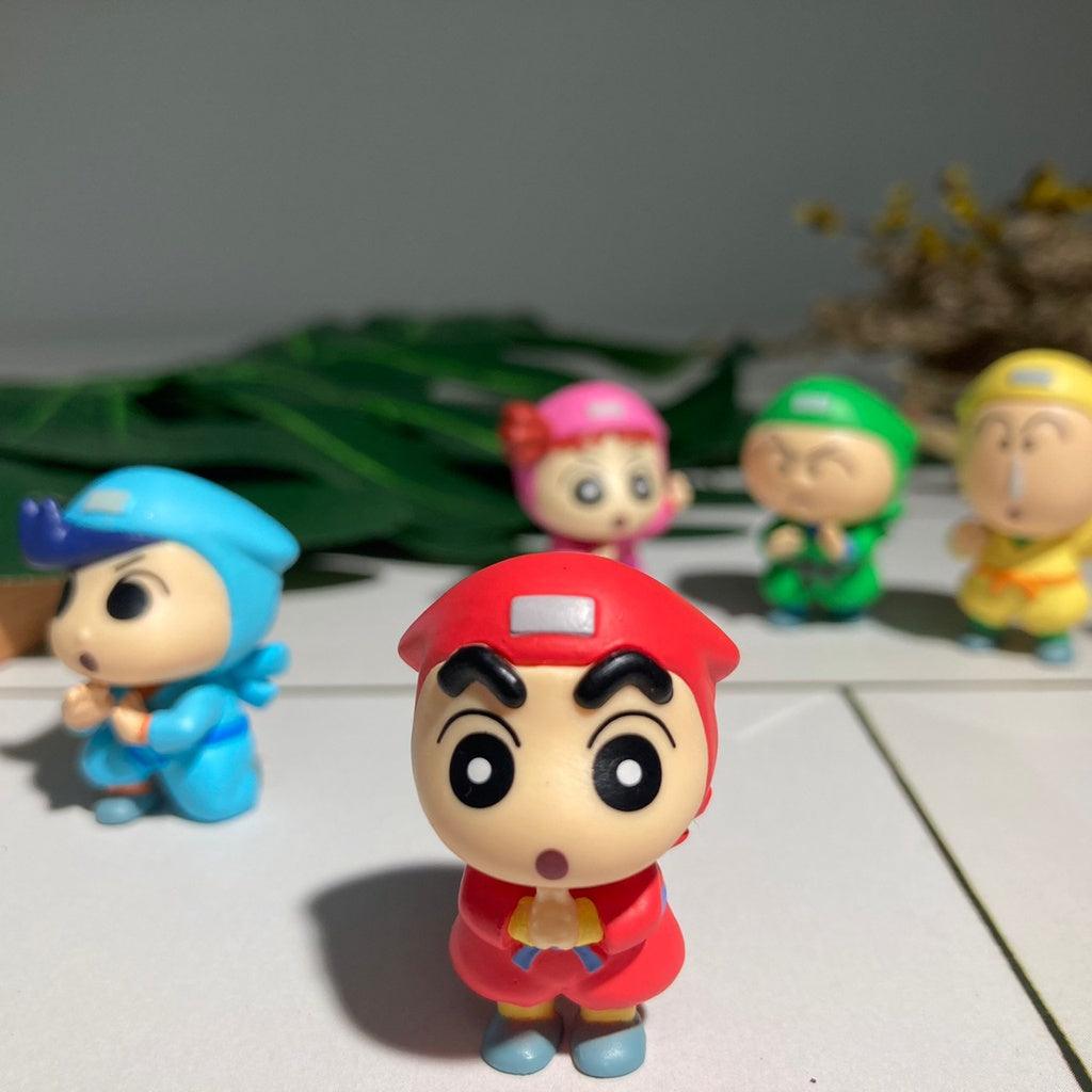 日本萬代 BANDAI 蠟筆小新扭蛋 幽靈忍者珍風傳排隊公仔|蠟筆小新、妮妮、正男、風間、阿呆 - 富士通販