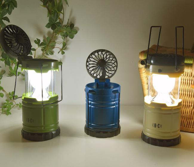 日本 BRIGHT&COOLER 可伸縮LED手提風扇|LED露營燈-五種顏色 - 富士通販