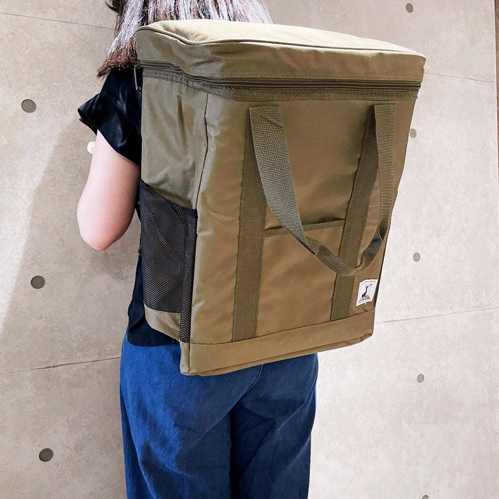 Captain Stag 日本鹿牌 帆布後背包保冷保溫袋|橄欖綠 露營 保冷袋 野餐袋 - 富士通販