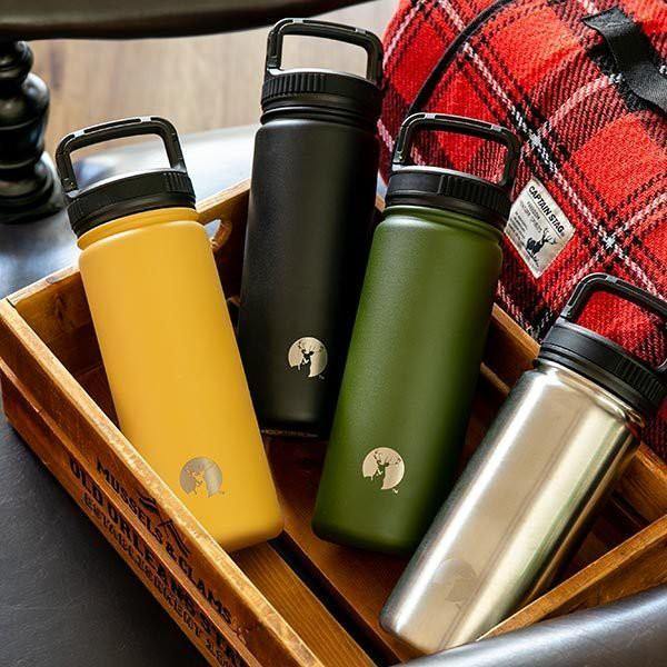 日本Captain Stag鹿牌 露營外出隨行杯|真空保溫瓶 |HD 提把登山扣 500ml-三色可選 - 富士通販