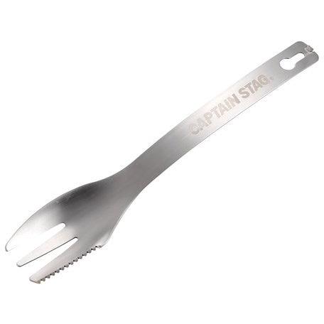 CAPTAIN STAG 鹿牌不鏽鋼湯叉夾 | 夾子 湯匙 叉 餐具 兩用 野炊 露營 不銹鋼 - 富士通販