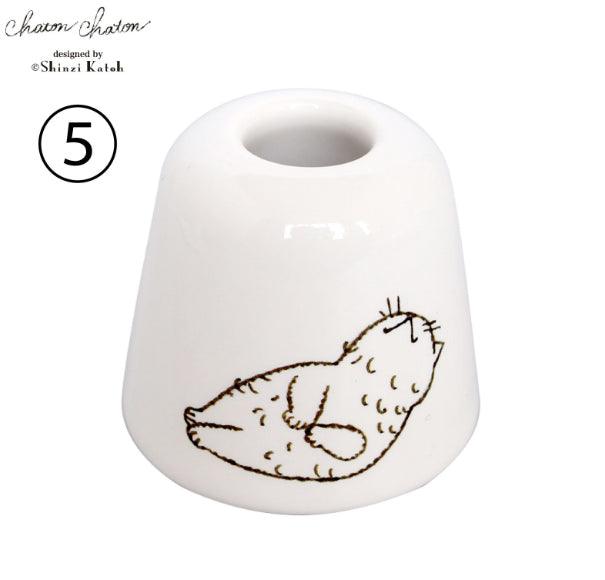 日本 Chaton Chaton 貓咪牙刷架|筆架 文具架 收納架 - 富士通販