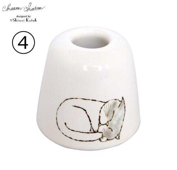 日本 Chaton Chaton 貓咪牙刷架|筆架 文具架 收納架 - 富士通販