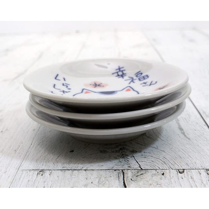 日本 作舍窯 Craftman house 福氣招福貓陶瓷小盤|小皿|小碟-日本製 - 富士通販
