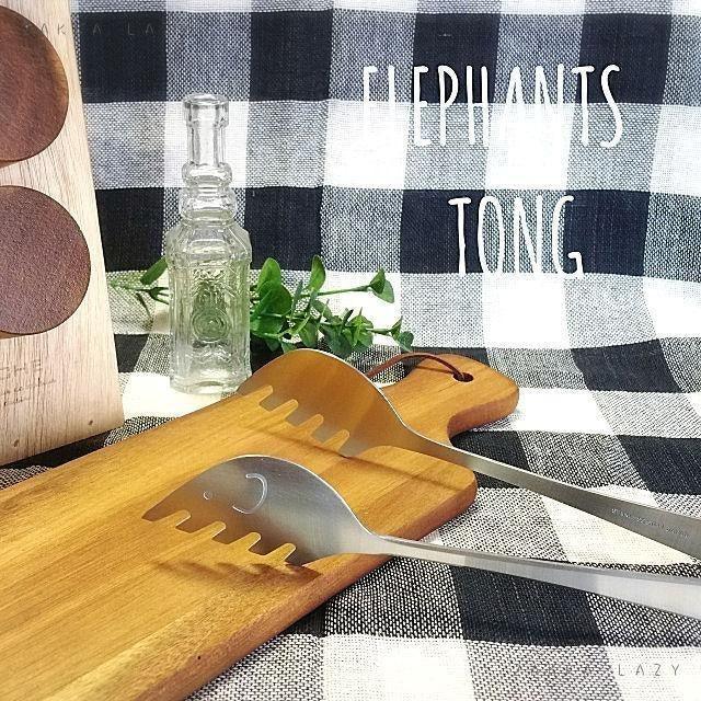 日本製 高桑金屬 elfin 大象造型 不鏽鋼夾|沙拉夾 義大利麵夾 分食夾 麵包夾 - 富士通販