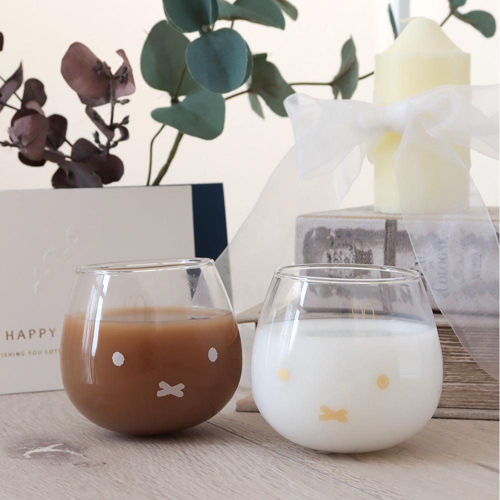 日本製 Miffy 透明玻璃對杯組 320mL|結婚禮物 玻璃水杯 飲料杯 牛奶杯