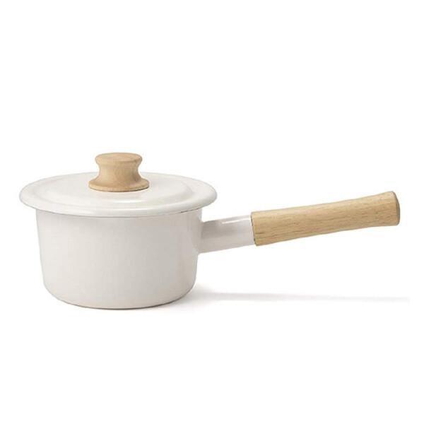 日本 FUJIHORO富士琺瑯|Cotton簡約系列14cm琺瑯鍋|牛奶鍋(附鍋蓋)-多色任選 - 富士通販