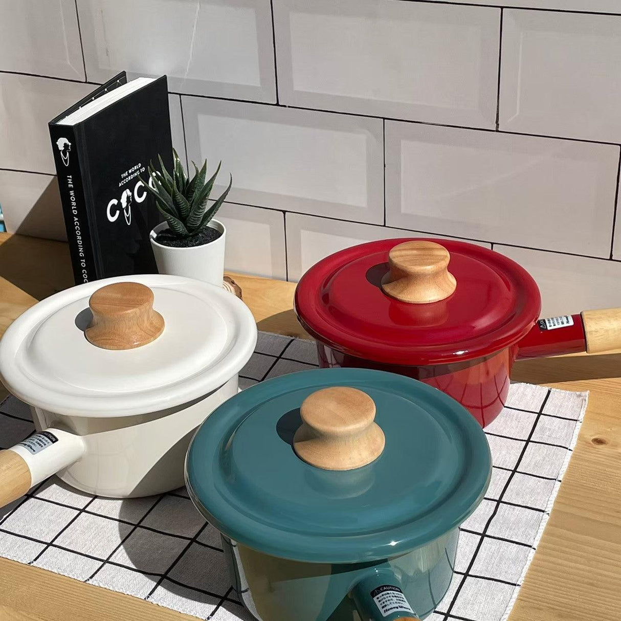 日本 FUJIHORO富士琺瑯|Cotton簡約系列14cm琺瑯鍋|牛奶鍋(附鍋蓋)-多色任選 - 富士通販