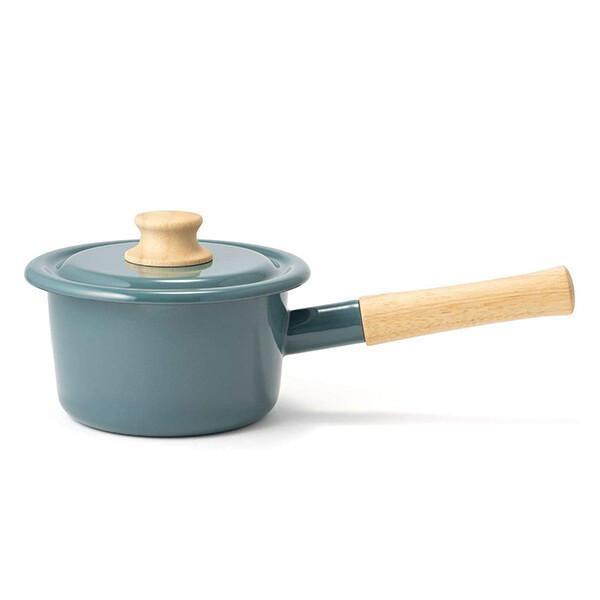 日本 FUJIHORO富士琺瑯|Cotton簡約系列14cm琺瑯鍋|牛奶鍋(附鍋蓋)-多色任選 - 富士通販