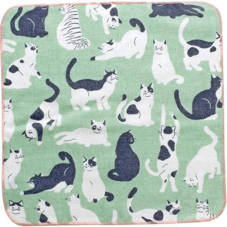 日本製Gendai Hyakka 方巾 HELLO BEAR 兒童純棉手帕(共四款圖樣) - 富士通販