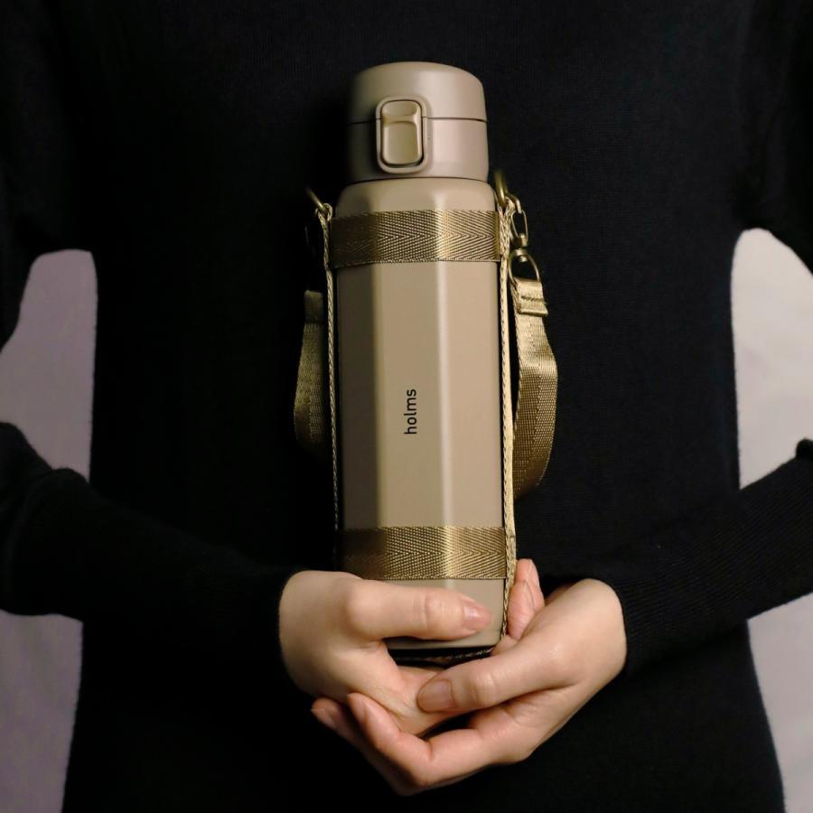 日本 holms 輕型八角 保冷 保溫瓶 附提帶|保冷 保溫 彈蓋保溫瓶 - 富士通販