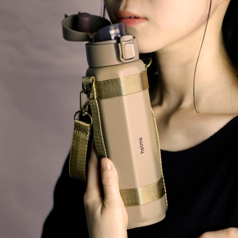 日本 holms 輕型八角 保冷 保溫瓶 附提帶|保冷 保溫 彈蓋保溫瓶 - 富士通販