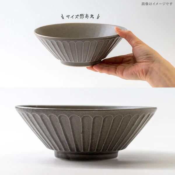 日本製 tetote 不規則紋理拉麵碗 | 大碗公 陶瓷碗 日式斗笠碗