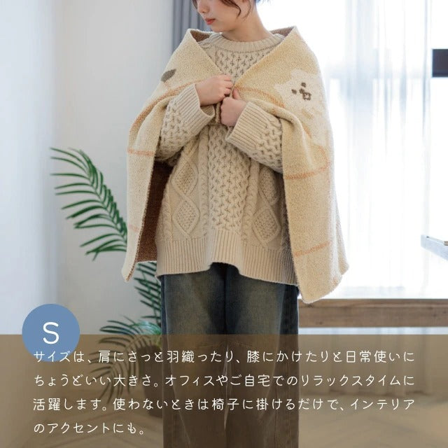日本 BISQUE 可愛造型針織毯 花朵 貓咪 狗狗|小毛毯 午睡毯 懶人毯