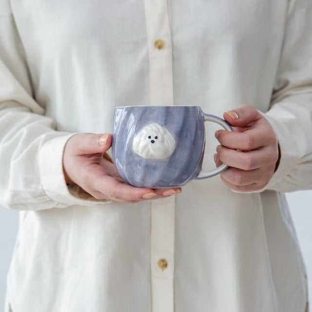 日本 BISQUE 質感動物立體造型馬克杯390ml 三款 貓咪杯子 可愛馬克杯 兒童水杯