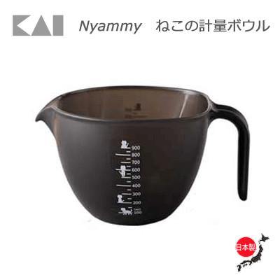 KAI貝印 Nyammy 黑貓咪可微波量杯|/秤重碗-日本製 - 富士通販