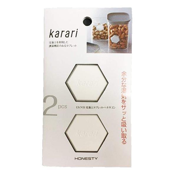 日本 Karari珪藻土六角形|梅花造型防潮除溼塊-2入 - 富士通販