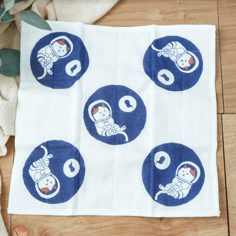 日本製|奈良蚊帳生地 kayakiji 七重紗貓咪抹布 - 富士通販