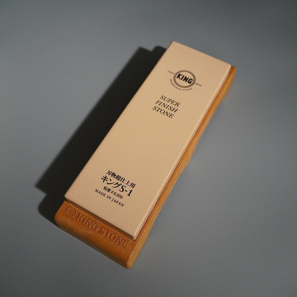日本製 KING 中間砥石 #6000|磨刀石 附台座 - 富士通販