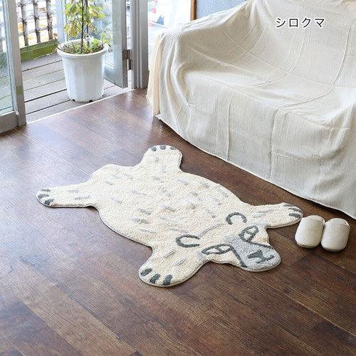 日本 北極熊 貓咪 老虎 造型地墊 L|腳踏墊 床邊地毯 客廳地墊 - 富士通販