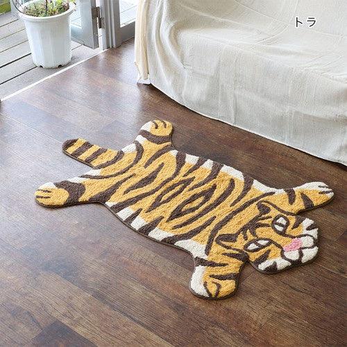 日本 北極熊 貓咪 老虎 造型地墊 L|腳踏墊 床邊地毯 客廳地墊 - 富士通販